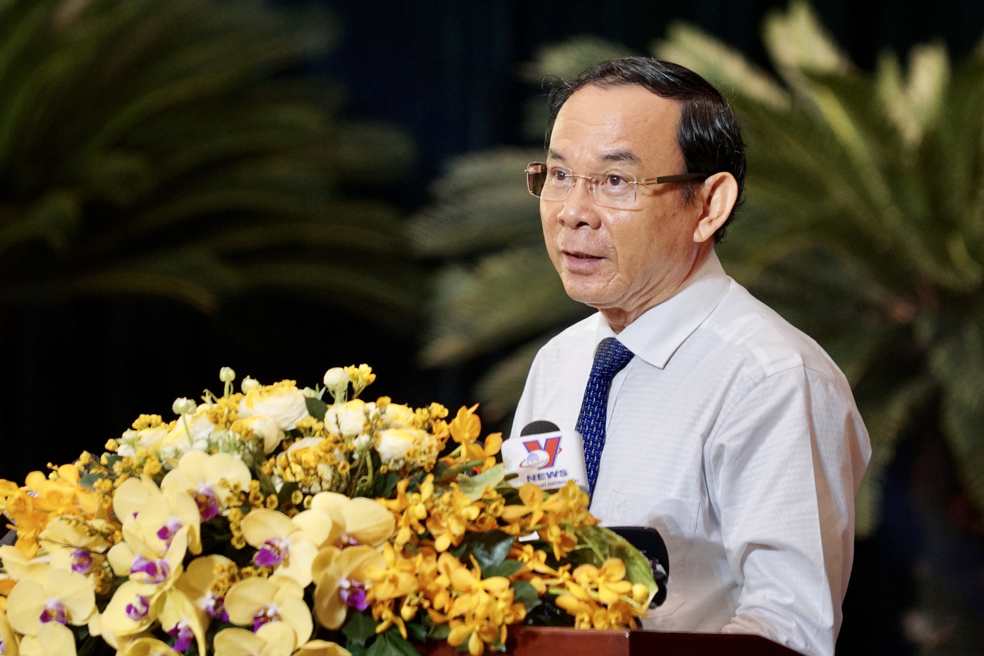 Bí thư Thành ủy TP. Hồ Chí Minh Nguyễn Văn Nên phát biểu chỉ đạo tại hội nghị (Ảnh: Hoàng Hùng).